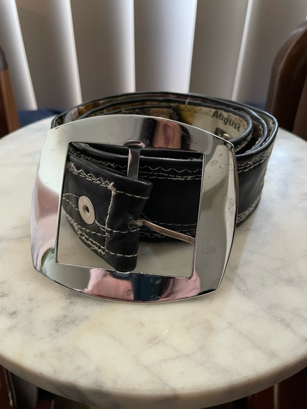 NWOT One of Kind Black Belt with Drawing of 50s Pin-up Models